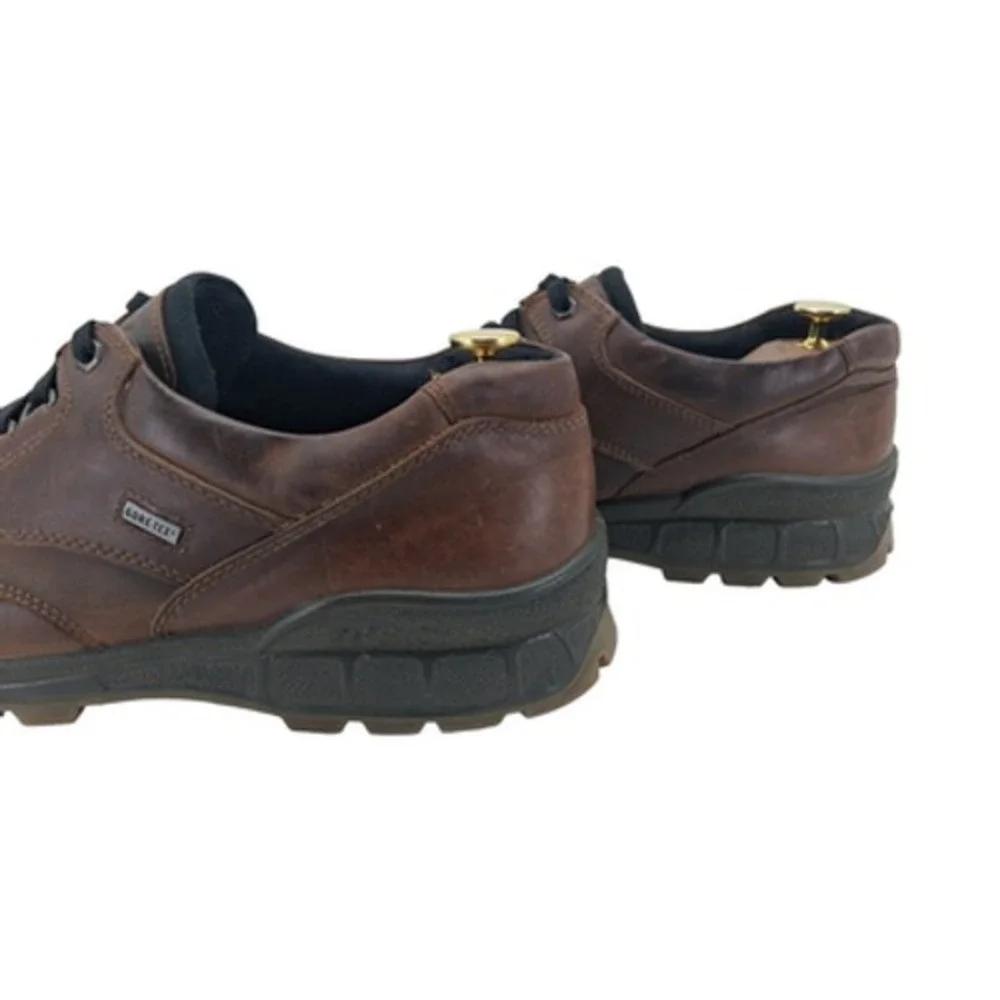 ECCO Track Shoes Mens Size 14 Brown Leather Waterproof Gore-Tex Lug Sole EU 48